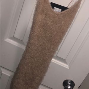 Fashion nova fuzzy taupe dress